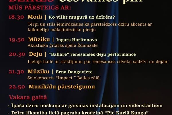 25.oktobrī Cesvaines pils ielūdz uz Dzīrēm