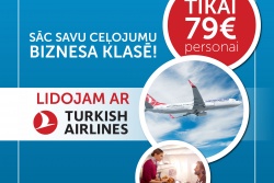 Turkish Airlines Biznesa klase TIKAI 70€ Coral Travel Latvia